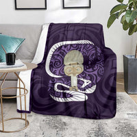 Purple New Zealand Eel Blanket Aotearoa Maori Tuna With Kotiate Weapon LT14 - Polynesian Pride