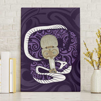 Purple New Zealand Eel Canvas Wall Art Aotearoa Maori Tuna With Kotiate Weapon LT14 Without Frame Purple - Polynesian Pride