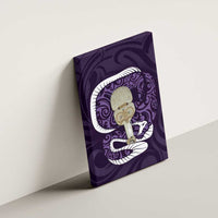 Purple New Zealand Eel Canvas Wall Art Aotearoa Maori Tuna With Kotiate Weapon LT14 - Polynesian Pride