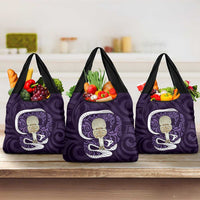 Purple New Zealand Eel Grocery Bag Aotearoa Maori Tuna With Kotiate Weapon LT14 3-pack One Size Purple - Polynesian Pride