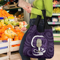 Purple New Zealand Eel Grocery Bag Aotearoa Maori Tuna With Kotiate Weapon LT14 - Polynesian Pride