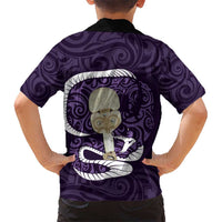 Purple New Zealand Eel Hawaiian Shirt Aotearoa Maori Tuna With Kotiate Weapon LT14 - Polynesian Pride