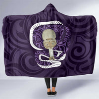 Purple New Zealand Eel Hooded Blanket Aotearoa Maori Tuna With Kotiate Weapon LT14 One Size Purple - Polynesian Pride