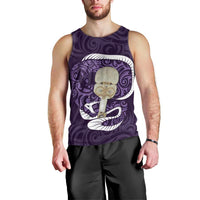 Purple New Zealand Eel Men Tank Top Aotearoa Maori Tuna With Kotiate Weapon LT14 - Polynesian Pride