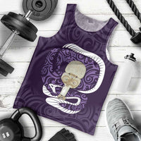 Purple New Zealand Eel Men Tank Top Aotearoa Maori Tuna With Kotiate Weapon LT14 - Polynesian Pride