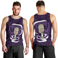 Purple New Zealand Eel Men Tank Top Aotearoa Maori Tuna With Kotiate Weapon LT14 - Polynesian Pride
