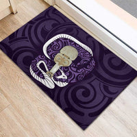 Purple New Zealand Eel Rubber Doormat Aotearoa Maori Tuna With Kotiate Weapon LT14 - Polynesian Pride