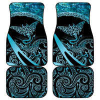 New Zealand Stingray Car Mats Aotearoa Whai With Maori Paua Shell LT14 - Polynesian Pride