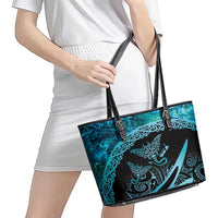 New Zealand Stingray Leather Tote Bag Aotearoa Whai With Maori Paua Shell LT14 - Polynesian Pride