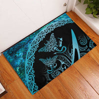 New Zealand Stingray Rubber Doormat Aotearoa Whai With Maori Paua Shell LT14 - Polynesian Pride