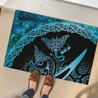 New Zealand Stingray Rubber Doormat Aotearoa Whai With Maori Paua Shell LT14 - Polynesian Pride