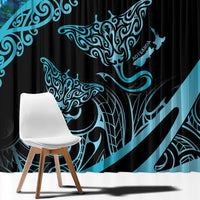 New Zealand Stingray Window Curtain Aotearoa Whai With Maori Paua Shell LT14 - Polynesian Pride