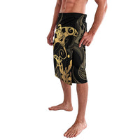 Black And Gold Aotearoa Whai Lavalava NZ Stingrays Maori Curves Style LT14 - Polynesian Pride