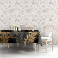 Black And Gold Aotearoa Whai Tablecloth NZ Stingrays Maori Curves Style LT14 - Polynesian Pride