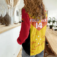 Custom Papua New Guinea Rubgby Women Casual Shirt Pacific 2023 Go PNG Kumuls LT14 - Polynesian Pride