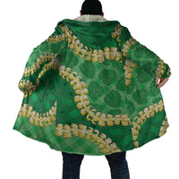 Green Palaka Hawaii Mele Kalikimaka Cloak Ohia Lehua Monstera Puakenikeni Lei - Polynesian Pride