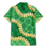 Green Palaka Hawaii Mele Kalikimaka Family Matching Mermaid Dress and Hawaiian Shirt Ohia Lehua Monstera Puakenikeni Lei - Polynesian Pride
