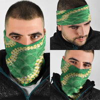 Green Palaka Hawaii Mele Kalikimaka Neck Gaiter Ohia Lehua Monstera Puakenikeni Lei - Polynesian Pride