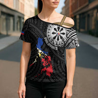 Philippines Strong Cross Shoulder Shirt Filipino Map Polynesian Tattoo LT14 - Polynesian Pride