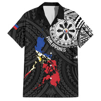 Philippines Strong Hawaiian Shirt Filipino Map Polynesian Tattoo LT14 Black - Polynesian Pride
