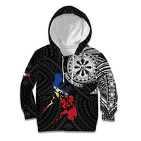 Philippines Strong Kid Hoodie Filipino Map Polynesian Tattoo - Polynesian Pride