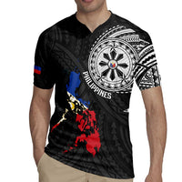 Philippines Strong Rugby Jersey Filipino Map Polynesian Tattoo LT14 - Polynesian Pride