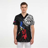 Philippines Strong Scrub Top Filipino Map Polynesian Tattoo - Polynesian Pride