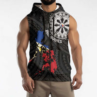 Philippines Strong Sleeveless Zip Hoodie Filipino Map Polynesian Tattoo LT14 - Polynesian Pride