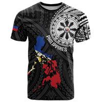 Philippines Strong T Shirt Filipino Map Polynesian Tattoo LT14 Black - Polynesian Pride