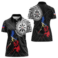 Philippines Strong Women Polo Shirt Filipino Map Polynesian Tattoo LT14 - Polynesian Pride