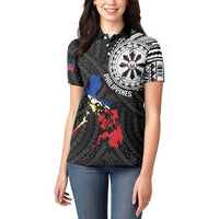 Philippines Strong Women Polo Shirt Filipino Map Polynesian Tattoo LT14 - Polynesian Pride