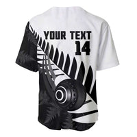 New Zealand Lawn Bowls Custom Baseball Jersey Aotearoa Silver Fern LT14 - Polynesian Pride