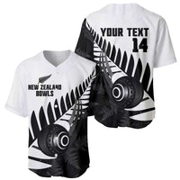 New Zealand Lawn Bowls Custom Baseball Jersey Aotearoa Silver Fern LT14 - Polynesian Pride