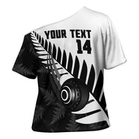 New Zealand Lawn Bowls Custom Cross Shoulder Shirt Aotearoa Silver Fern LT14 - Polynesian Pride
