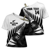 New Zealand Lawn Bowls Custom Cross Shoulder Shirt Aotearoa Silver Fern LT14 - Polynesian Pride