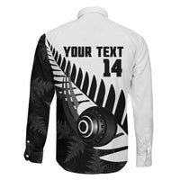 New Zealand Lawn Bowls Custom Family Matching Long Sleeve Bodycon Dress and Hawaiian Shirt Aotearoa Silver Fern - Polynesian Pride