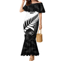 New Zealand Lawn Bowls Custom Family Matching Mermaid Dress and Hawaiian Shirt Aotearoa Silver Fern - Polynesian Pride
