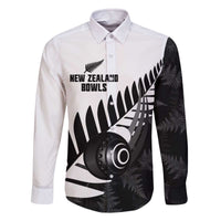 New Zealand Lawn Bowls Custom Family Matching Off The Shoulder Long Sleeve Dress and Hawaiian Shirt Aotearoa Silver Fern - Polynesian Pride