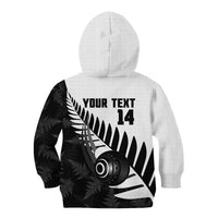 New Zealand Lawn Bowls Custom Kid Hoodie Aotearoa Silver Fern - Polynesian Pride