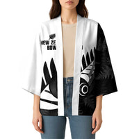 New Zealand Lawn Bowls Custom Kimono Aotearoa Silver Fern - Polynesian Pride