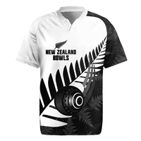 New Zealand Lawn Bowls Custom Rugby Jersey Aotearoa Silver Fern LT14 Black - Polynesian Pride