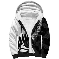 New Zealand Lawn Bowls Custom Sherpa Hoodie Aotearoa Silver Fern - Polynesian Pride