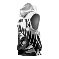New Zealand Lawn Bowls Custom Sleeveless Hoodie Aotearoa Silver Fern - Polynesian Pride