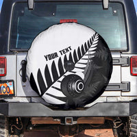 New Zealand Lawn Bowls Custom Spare Tire Cover Aotearoa Silver Fern LT14 Black - Polynesian Pride