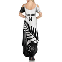New Zealand Lawn Bowls Custom Summer Maxi Dress Aotearoa Silver Fern LT14 - Polynesian Pride