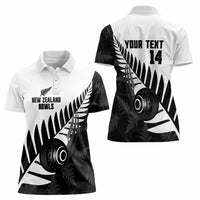 New Zealand Lawn Bowls Custom Women Polo Shirt Aotearoa Silver Fern - Polynesian Pride