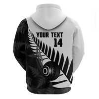 New Zealand Lawn Bowls Custom Zip Hoodie Aotearoa Silver Fern - Polynesian Pride