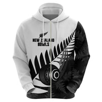 New Zealand Lawn Bowls Custom Zip Hoodie Aotearoa Silver Fern - Polynesian Pride