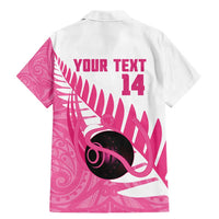 New Zealand Lawn Bowls Breast Cancer Custom Family Matching Mermaid Dress and Hawaiian Shirt Aotearoa Maori Silver Fern Pink Ribbon - Polynesian Pride
