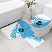 New Zealand Lawn Bowls Prostate Cancer Custom Bathroom Set Aotearoa Maori Silver Fern Blue Ribbon - Polynesian Pride